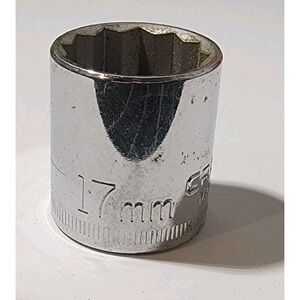Vintage Craftsman 17mm‎ Socket 3/8" Drive 12 Pt Shallow Socket -G- #44307 USA
